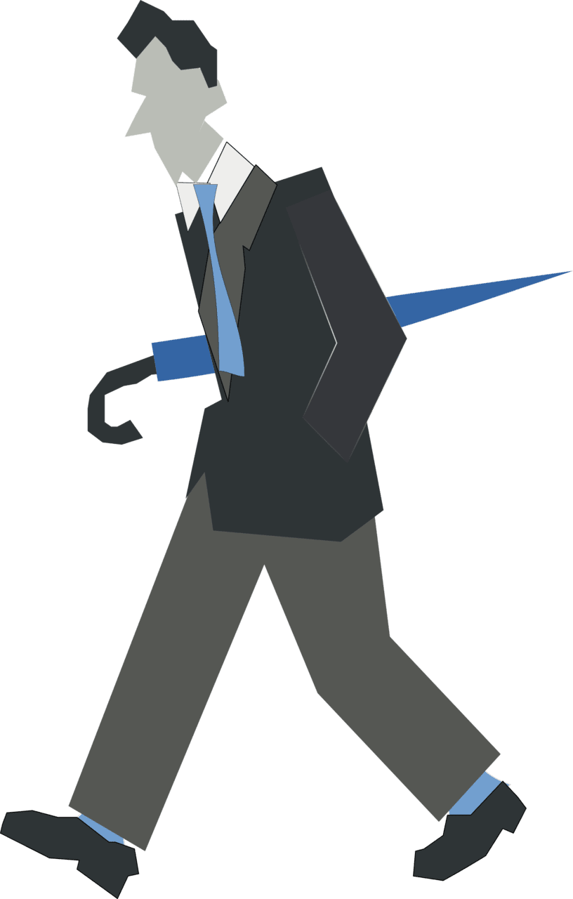 Walking man cartoon people clipart image with no background