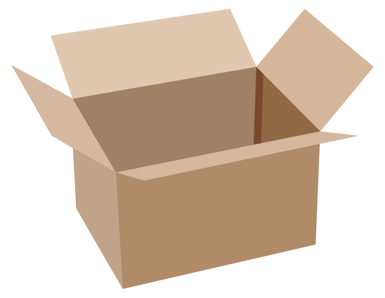 Open cardboard box vector clipart images