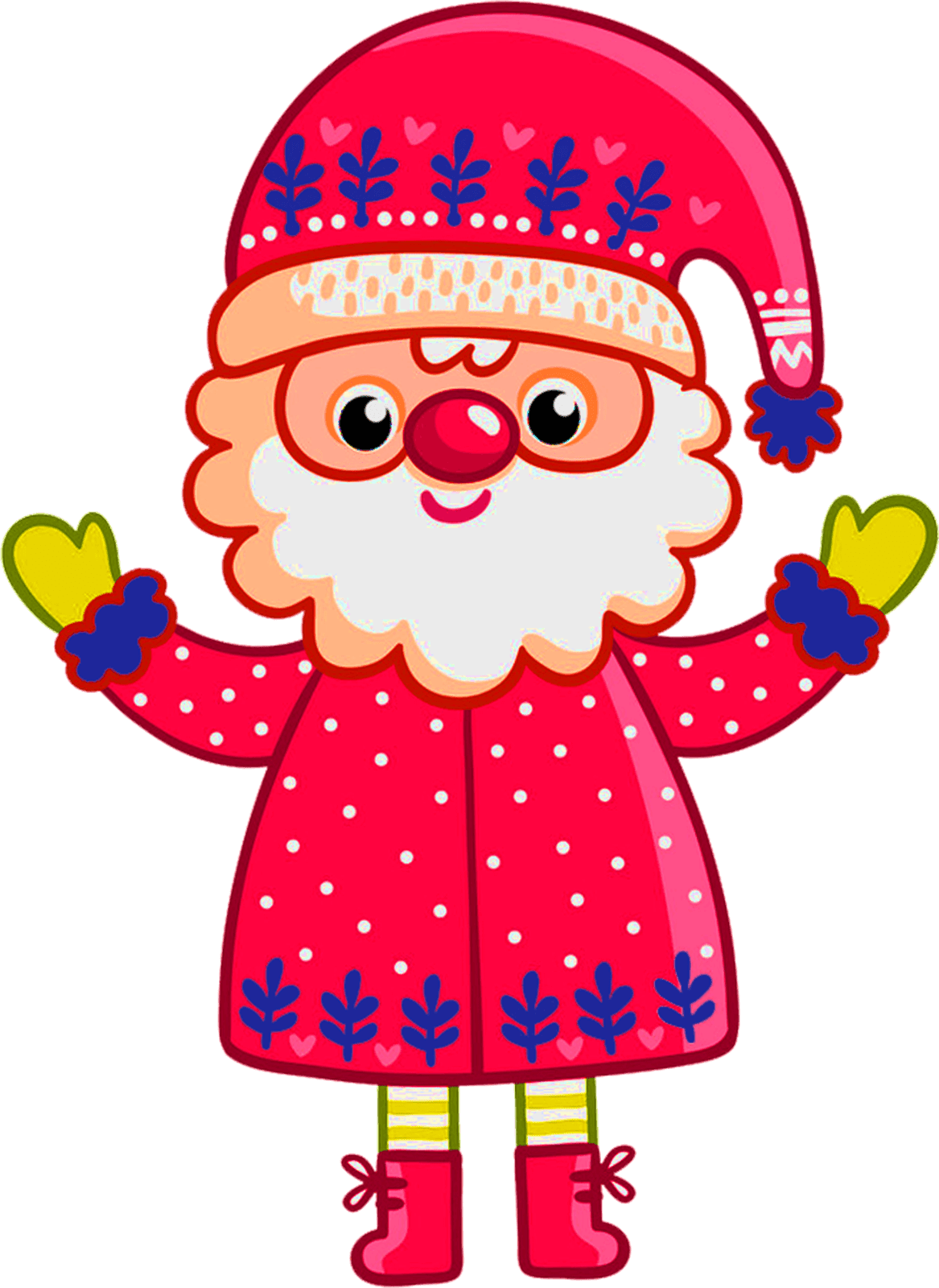 Santa claus wish his hand christmas clipart vector image