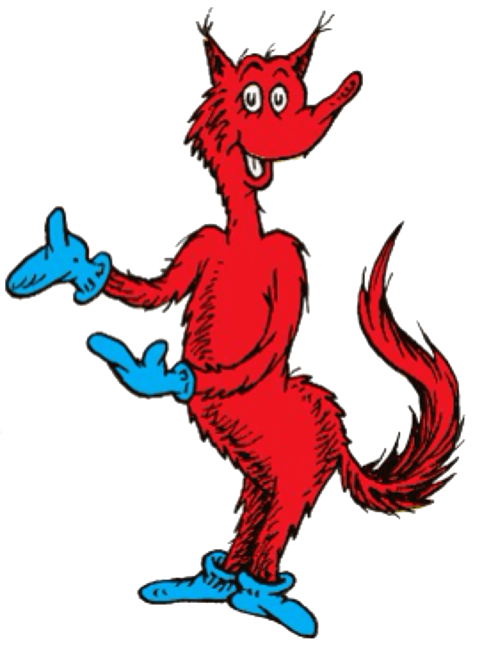 Dr seuss fox in socks character clipart transparent