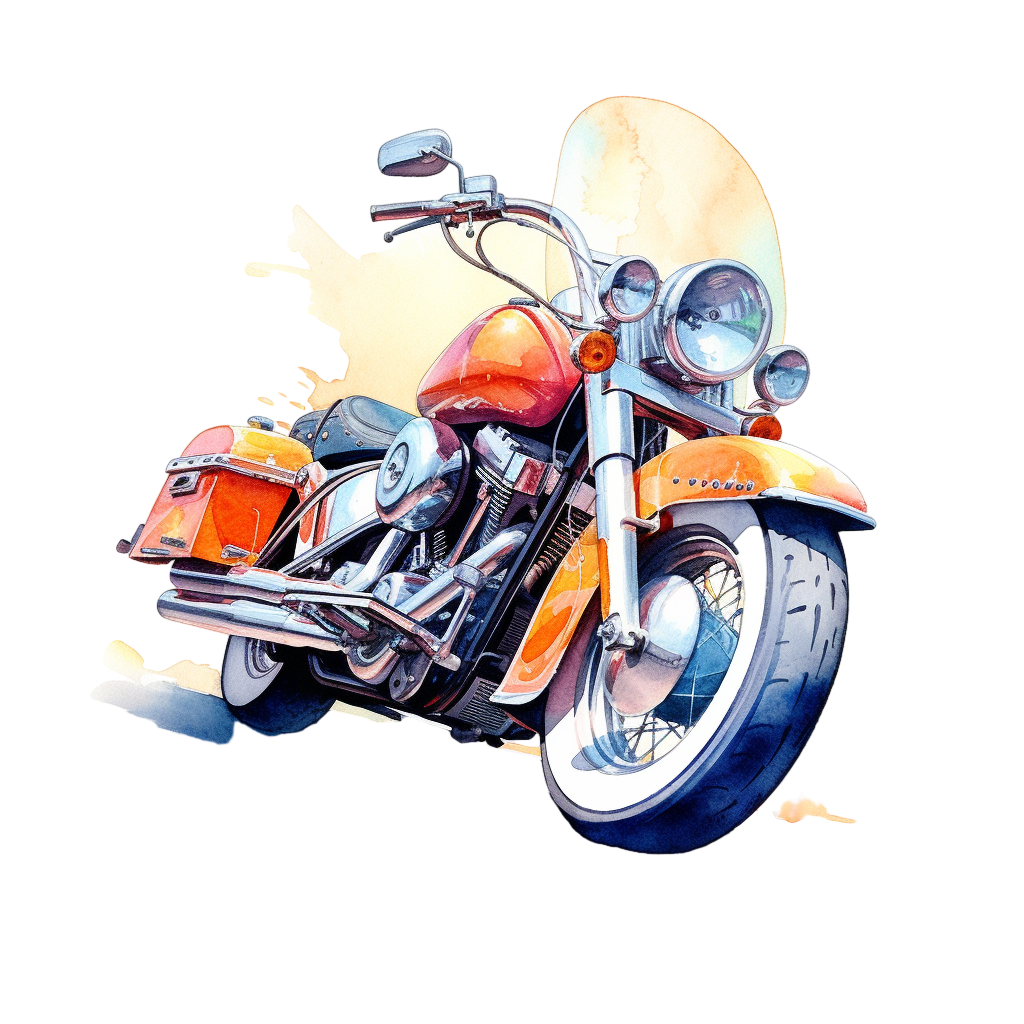 Orange ley davidson motorcycle clipart logo