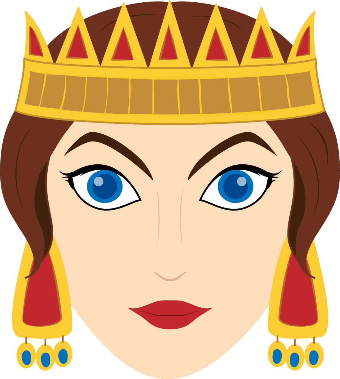 Queen face vector clipart images