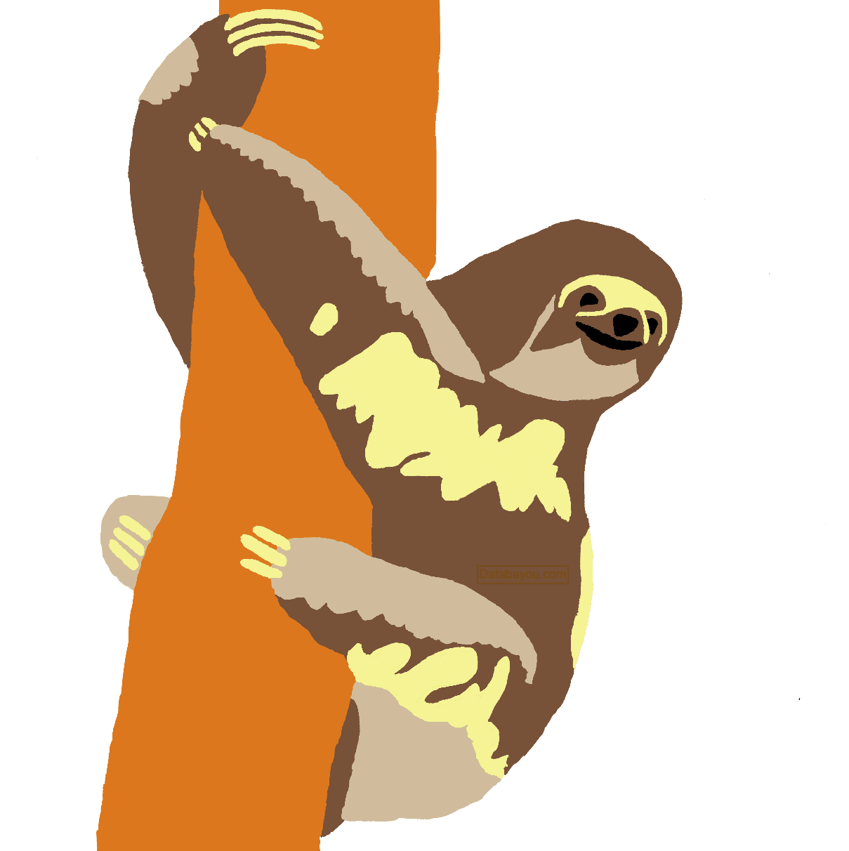 Sloth species distribution map clipart transparent