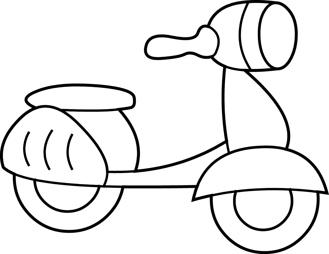 Motorcycle cute clipart and coloring pages background