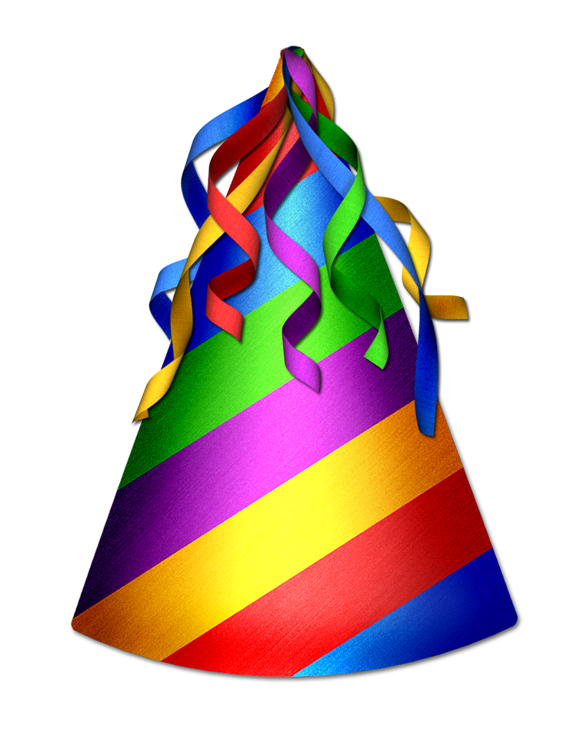 Party hat pin page clipart image