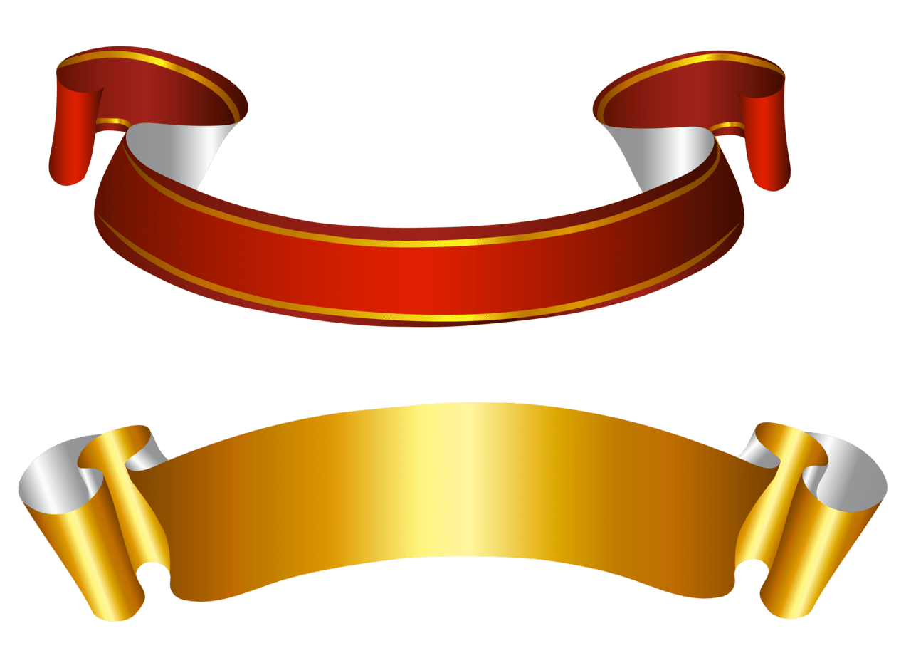 Ribbon gold and red banners picture clipart