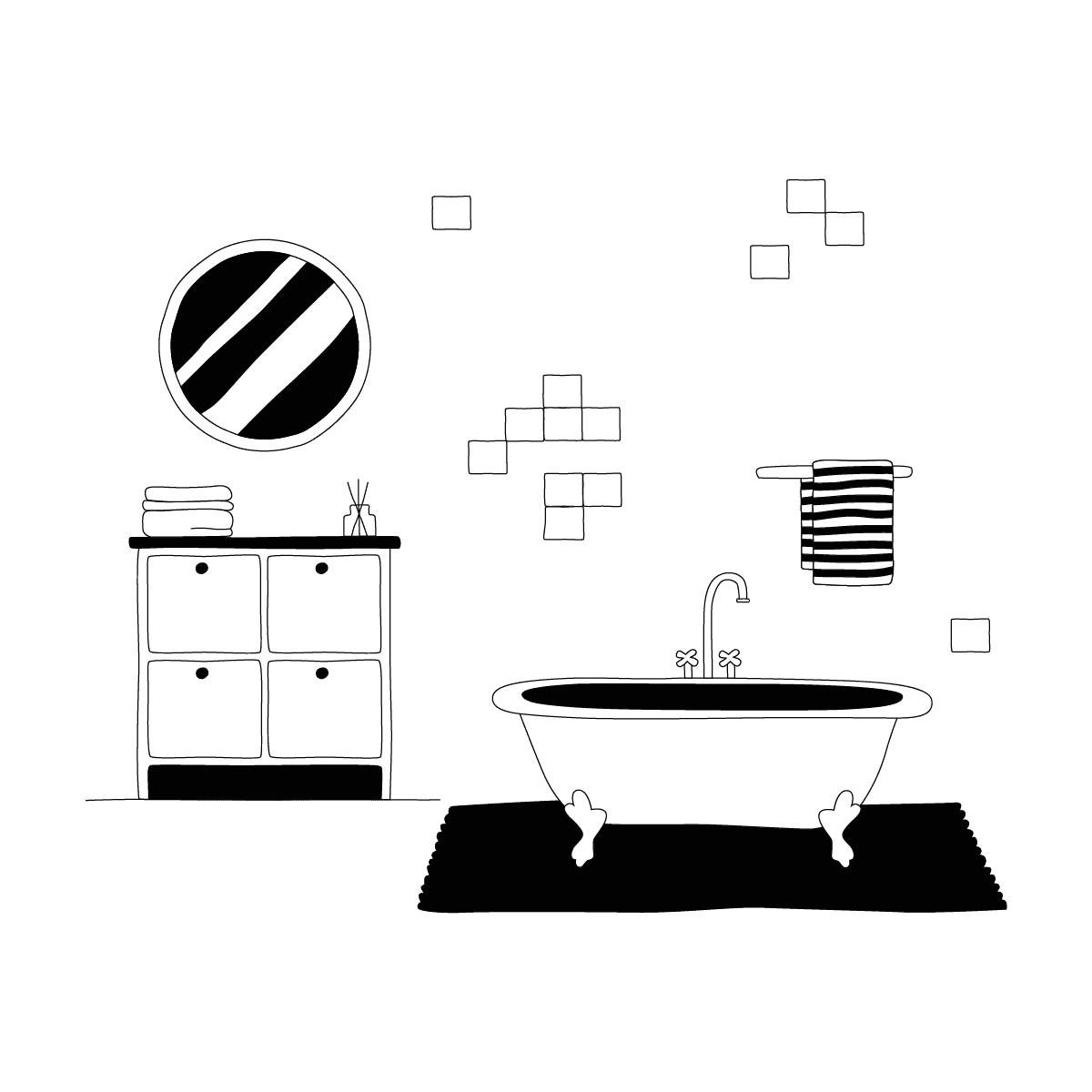 Bathroom controlling smart home in clipart vector