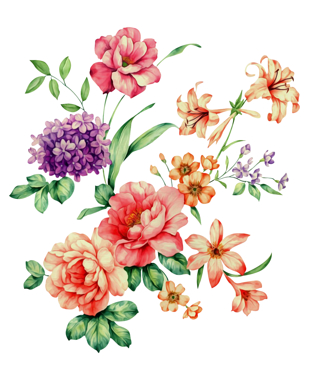 Flower bouquet pin page clipart image