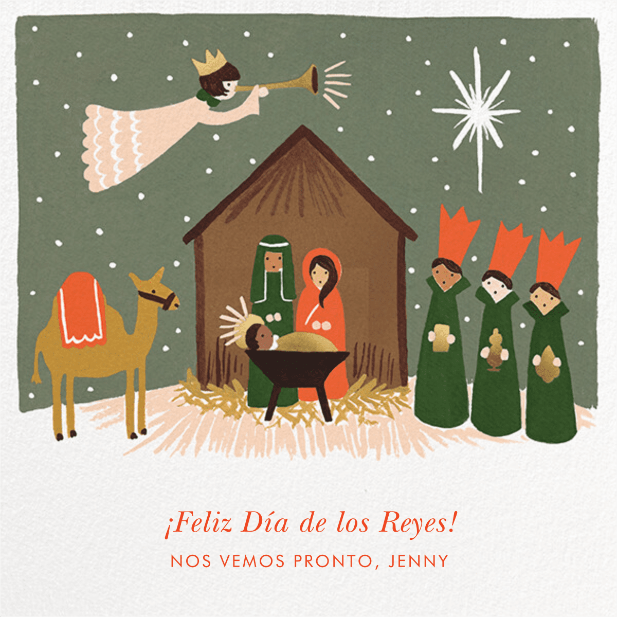 Vintage nativity de rey card send line instantly track opens clipart free