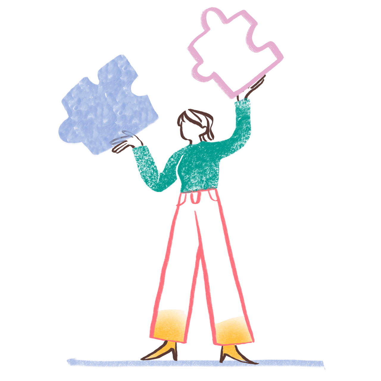 Woman with puzzle pieces clipart free