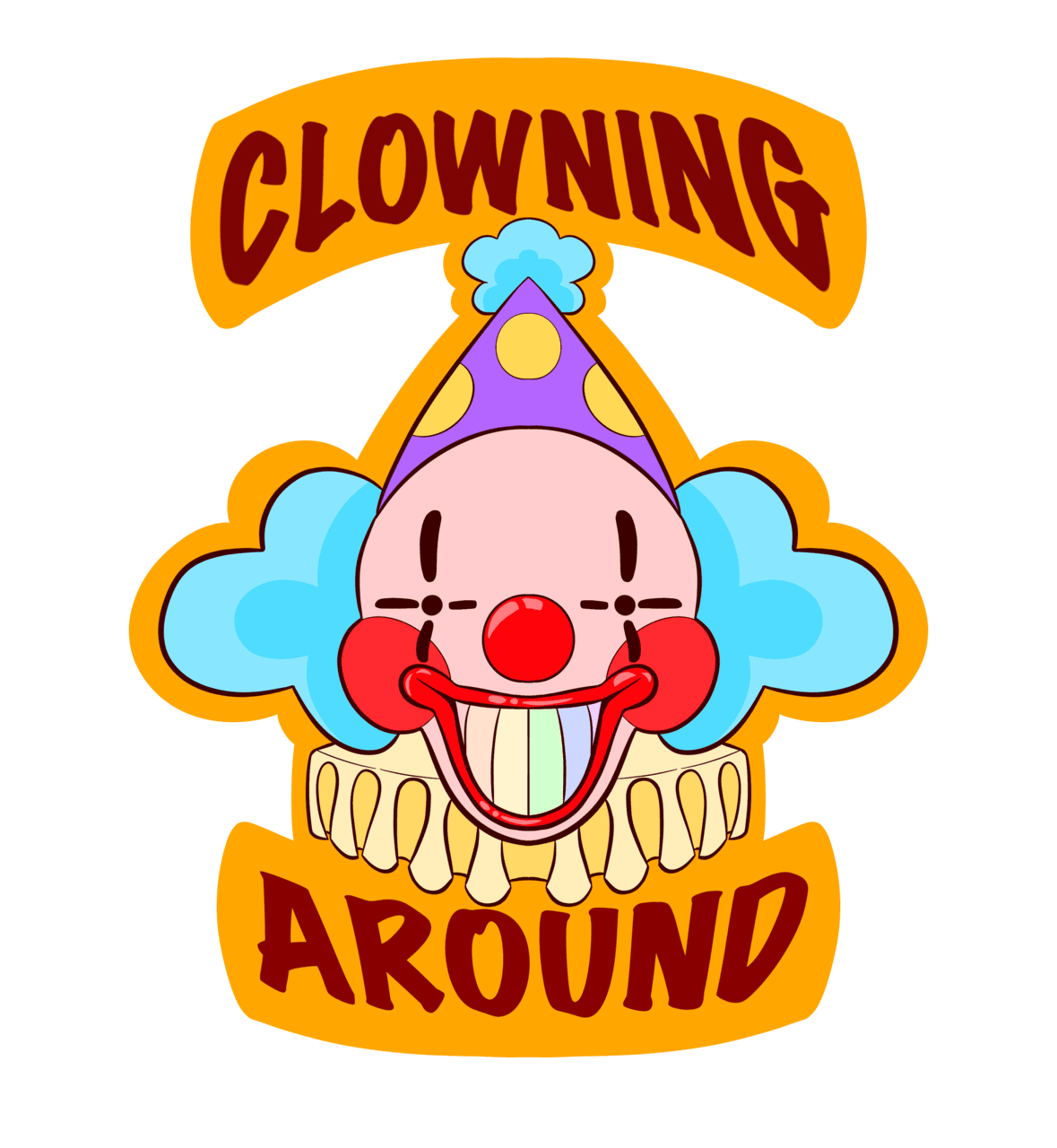 Clown pin page clipart vector