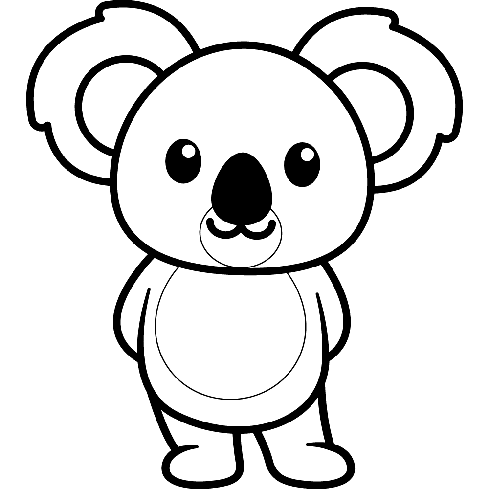 Cartoon koala coloring page printable pages clipart free