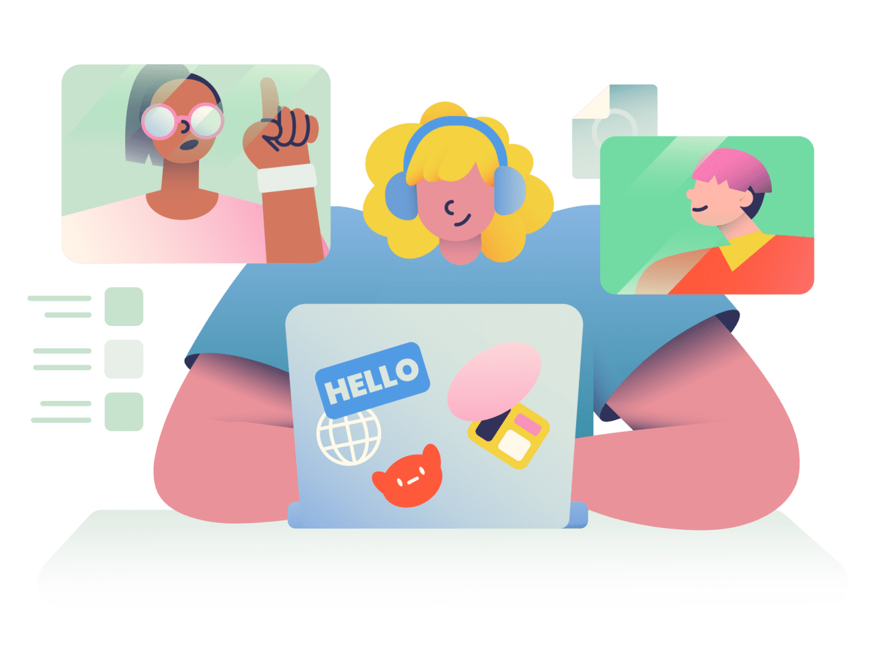 Meeting remote work clipart image