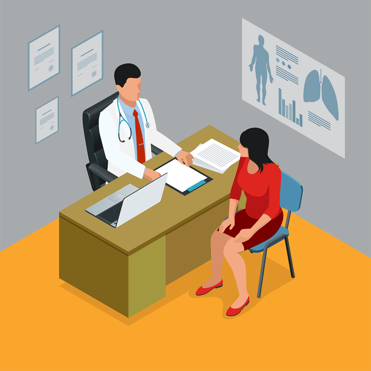 Meeting patient consultation with doctor clipart image