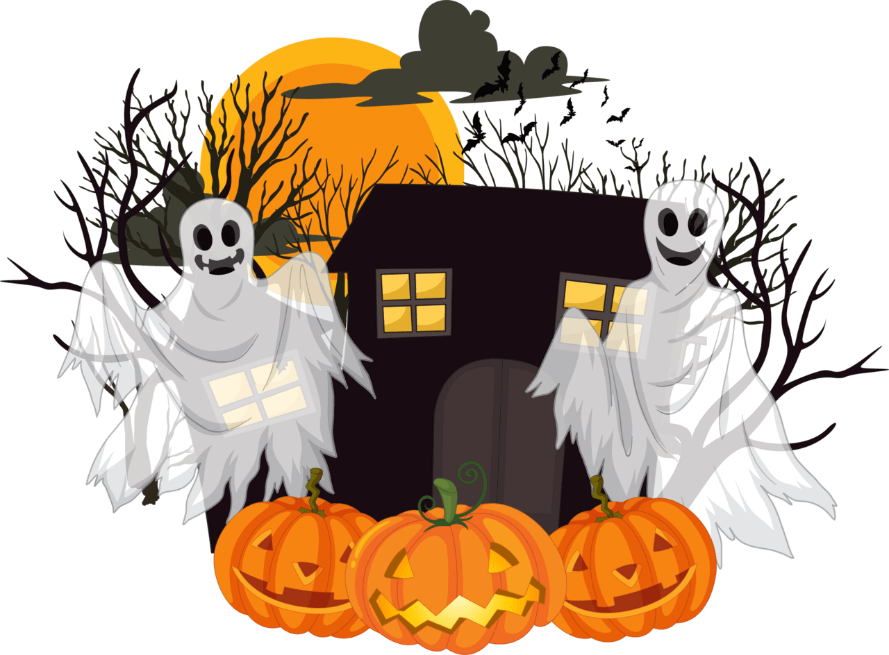 Halloween pumpkin scary costumes clipart transparent