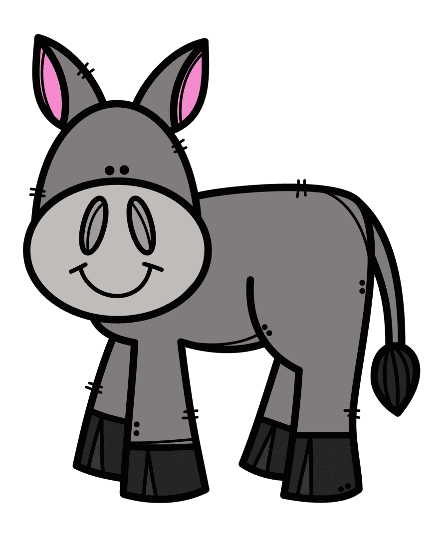 Donkey pin page clipart transparent