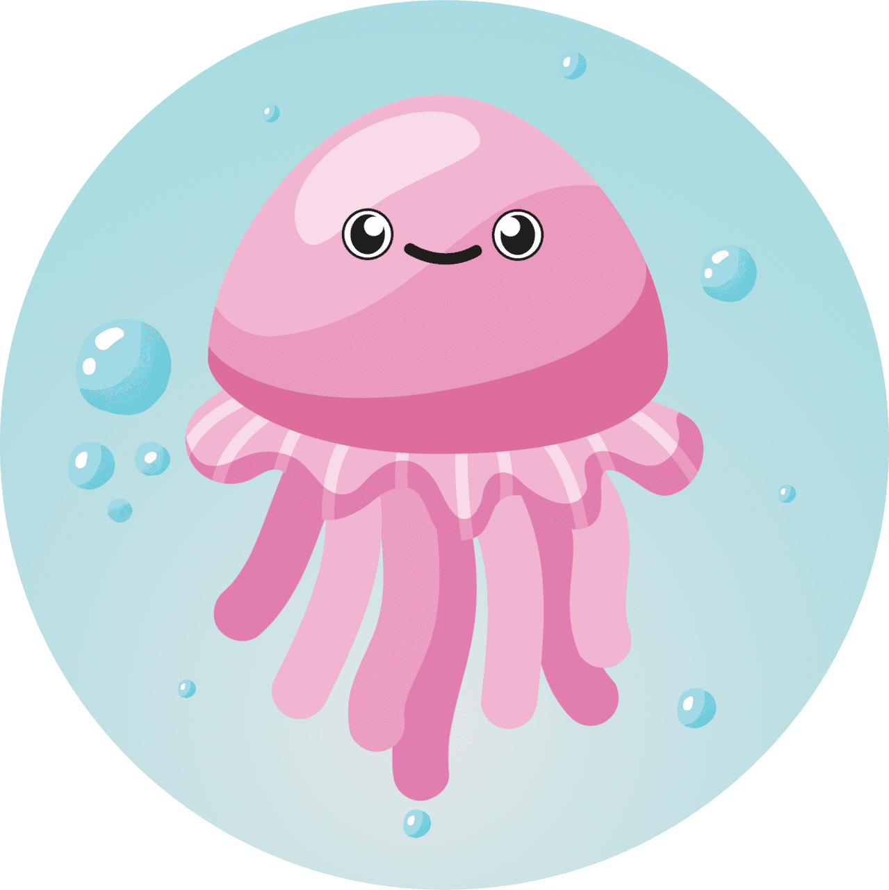 Jellyfish birthday theme clipart logo