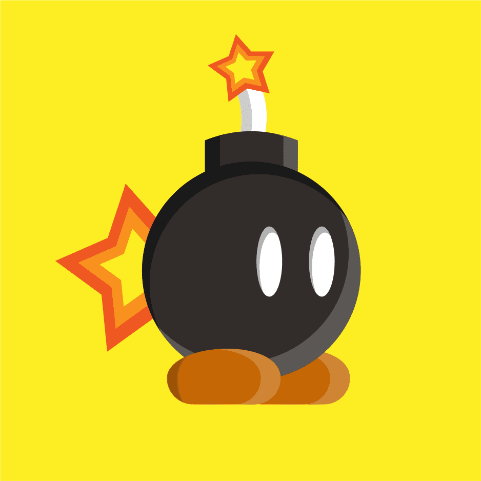 Bomb bob omb vector simple mario bros corel draw gf clipart