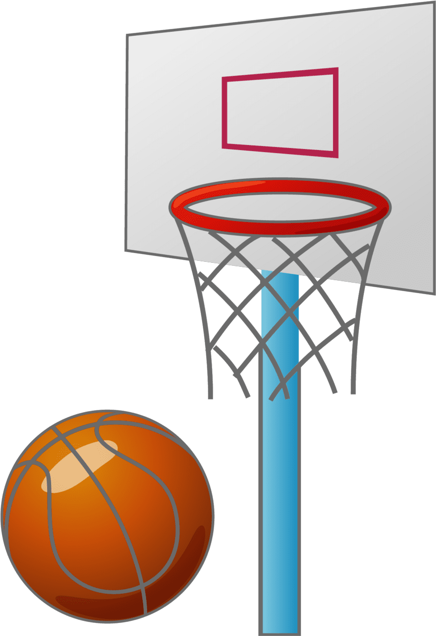 Cartoon basketball backboard court hoop clipart image