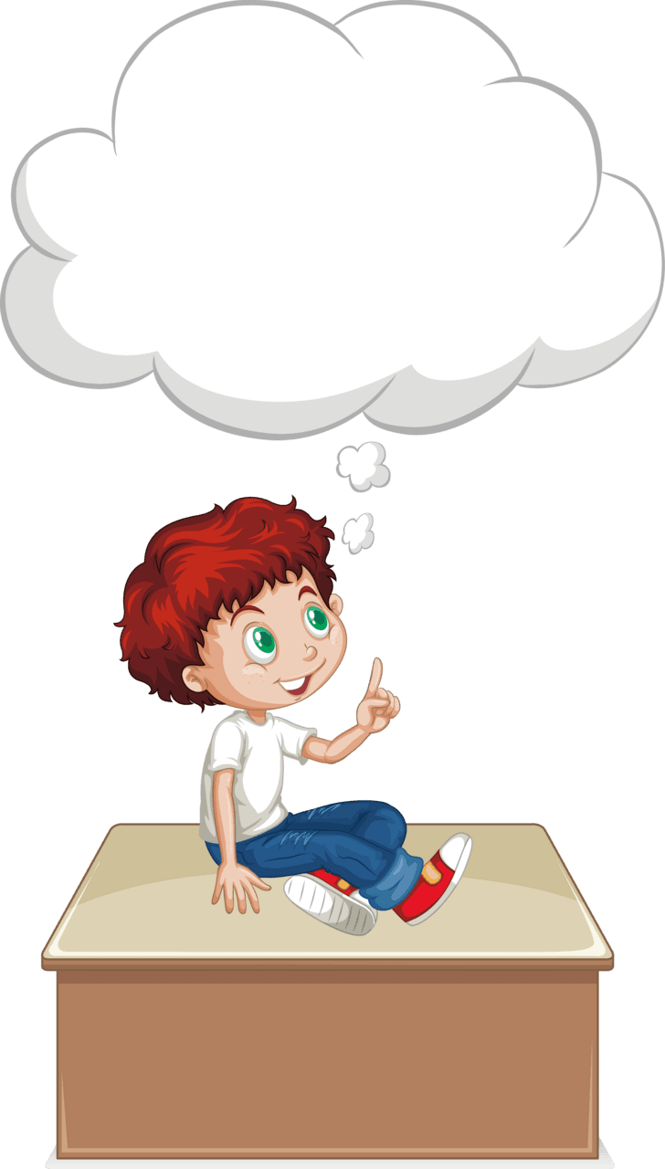 Boy euclidean vector thought think ing clipart