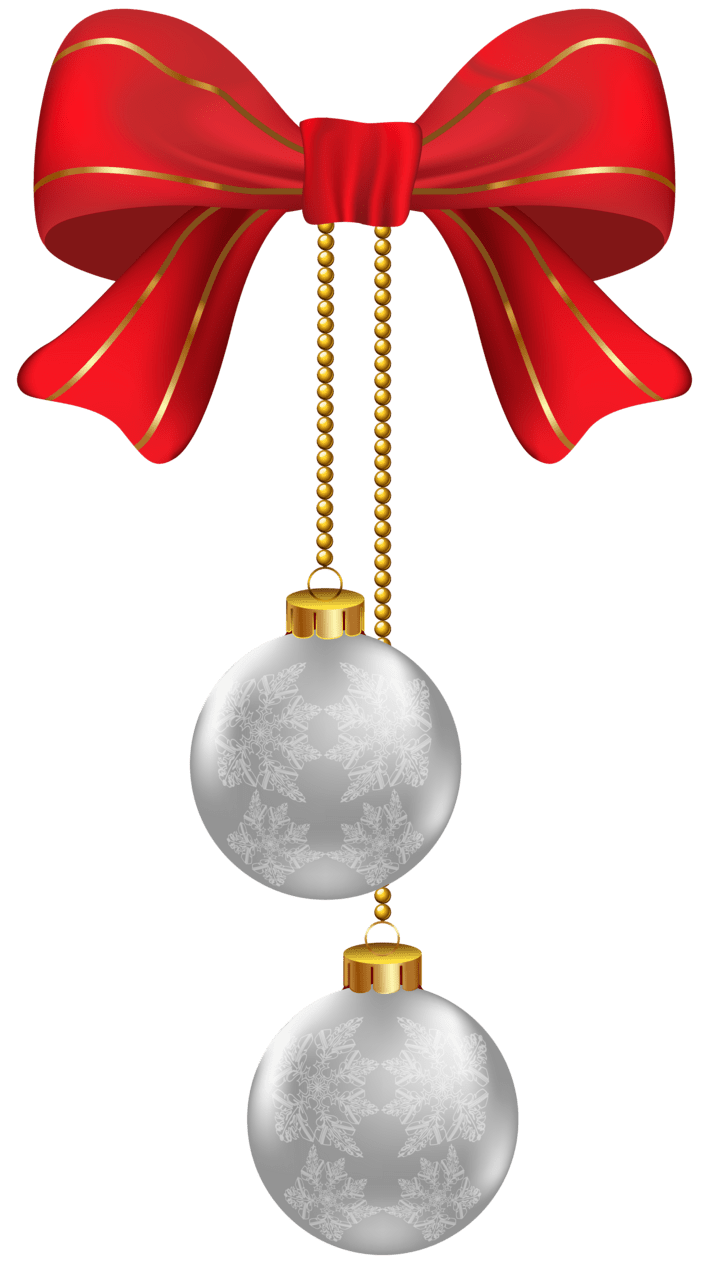 Hanging christmas silver ornament clipart image