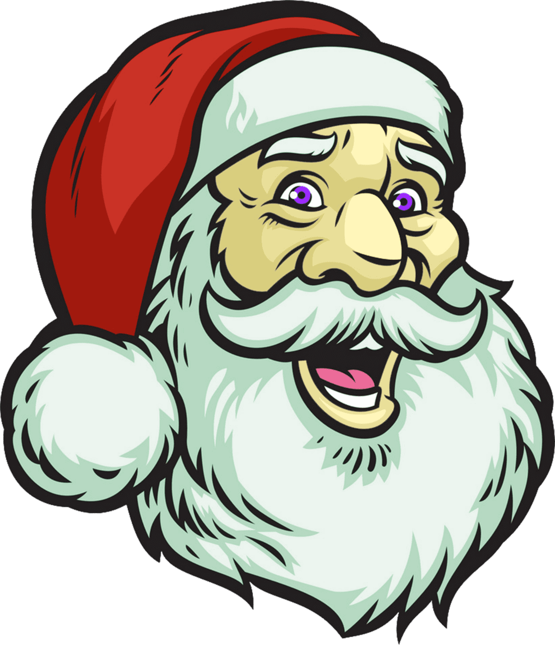 Cute santa claus head happy face vector image clipart