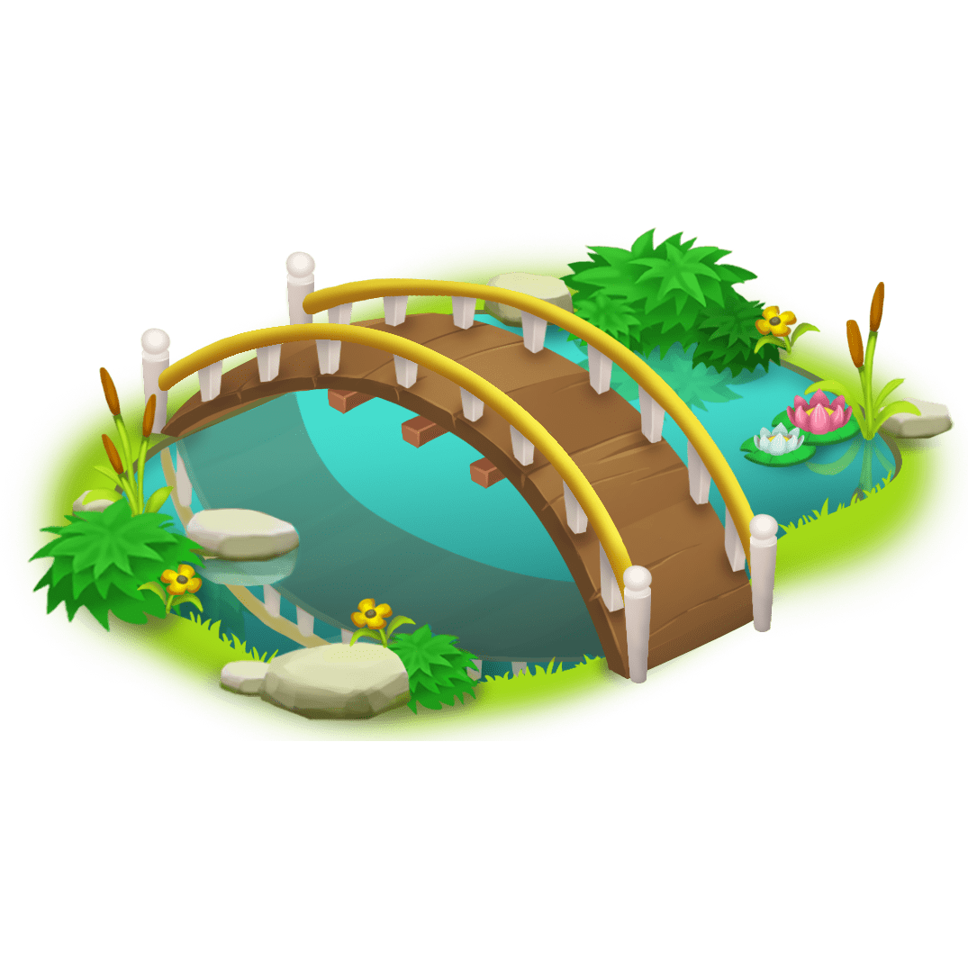 Park small bridge clipart vector