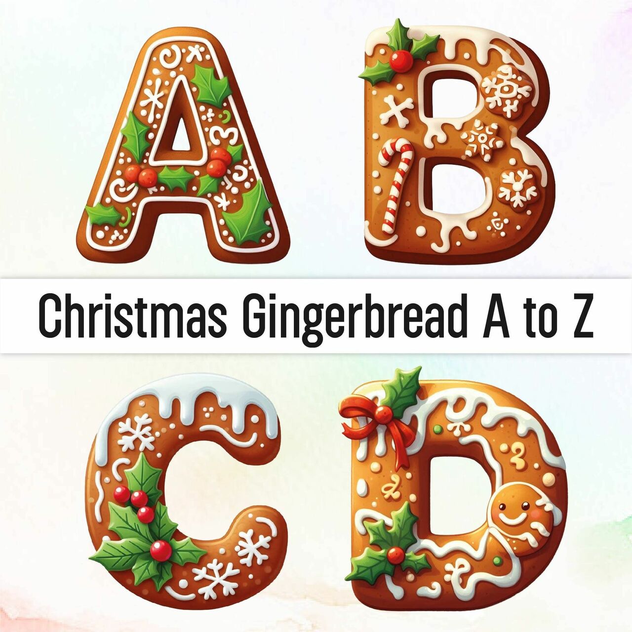 Customized gingerbread clipart alphabet cookies christmas cookie letters decor ornament bundle etsy background