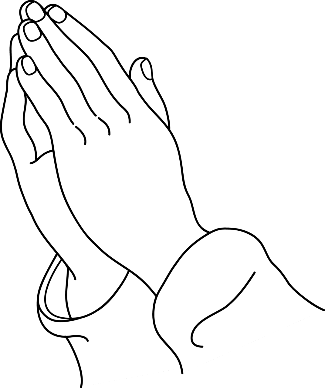 White praying hands clipart picture