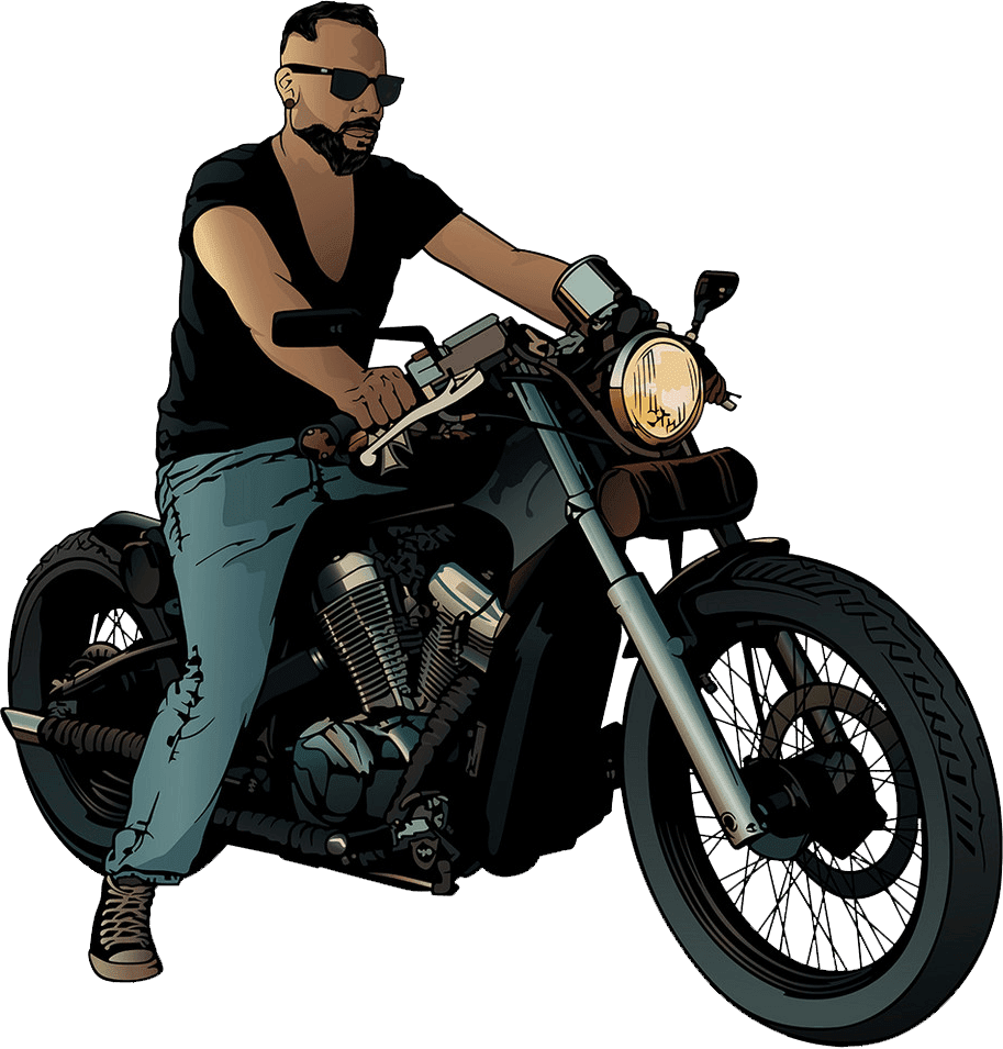 Motorcycle unicorn bike ride vector clipart