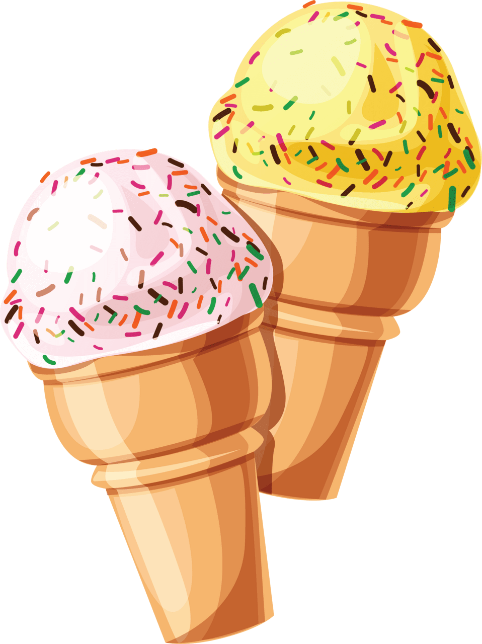 Ice cream cone image with background clipart 2