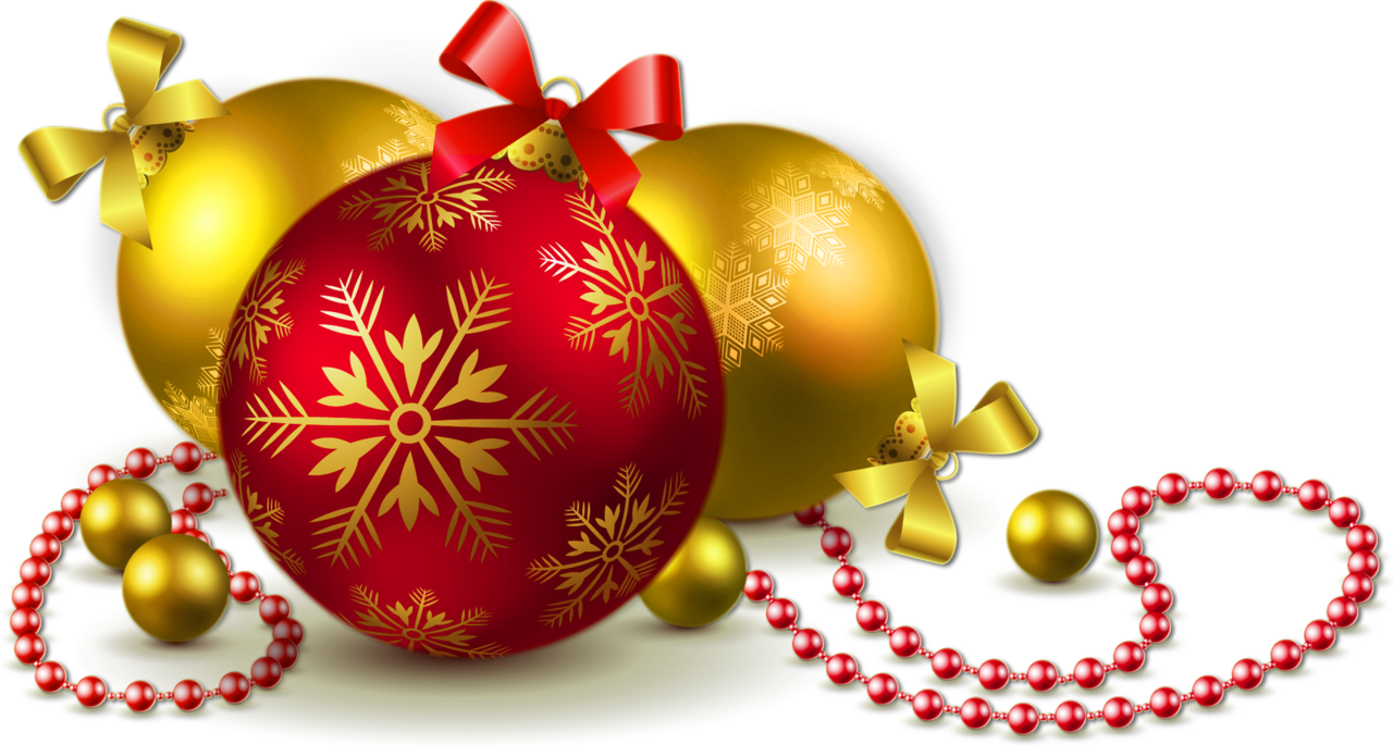 Gold and red christmas balls clipart free