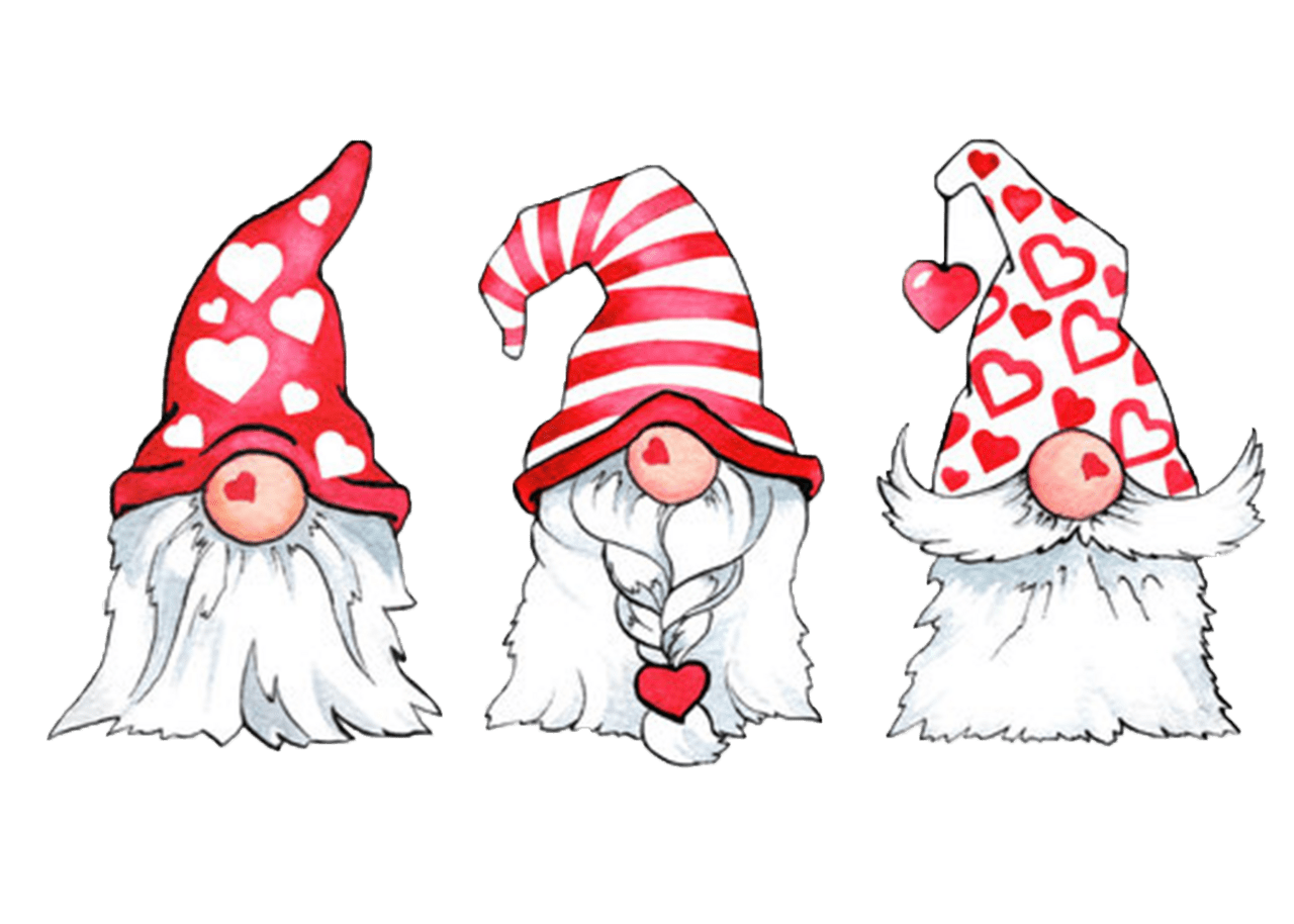 Valentine gnome clipart free