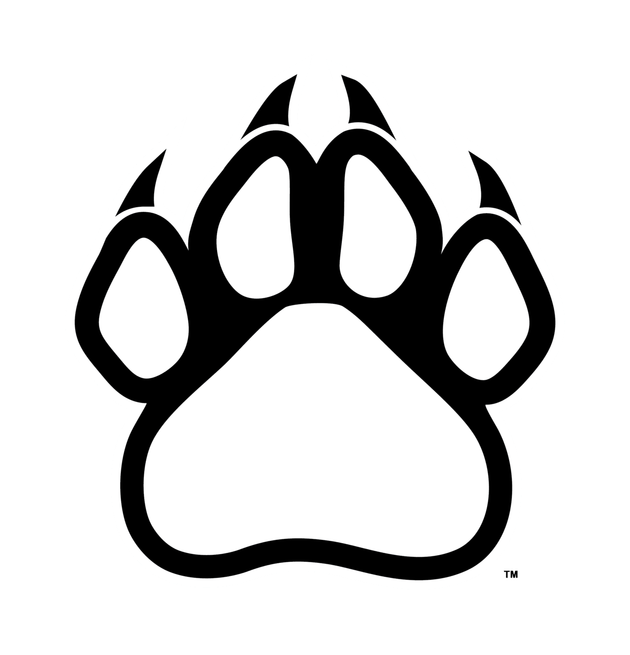 Paw print panther clipart mascot images clipartcow drawing