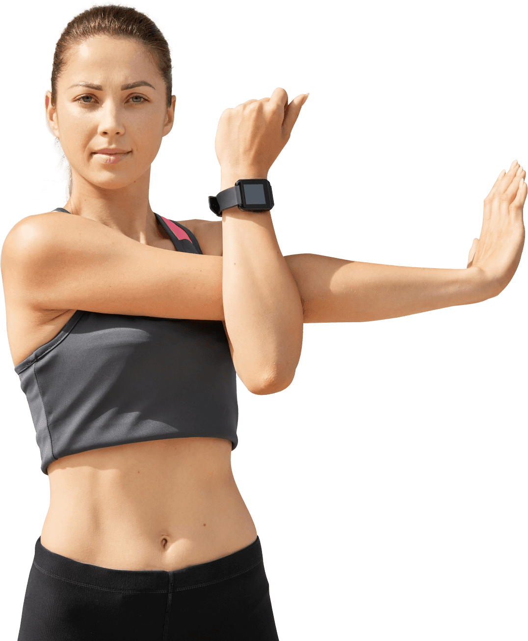 Gym sporty woman workout exercise smartwatch clipart photo