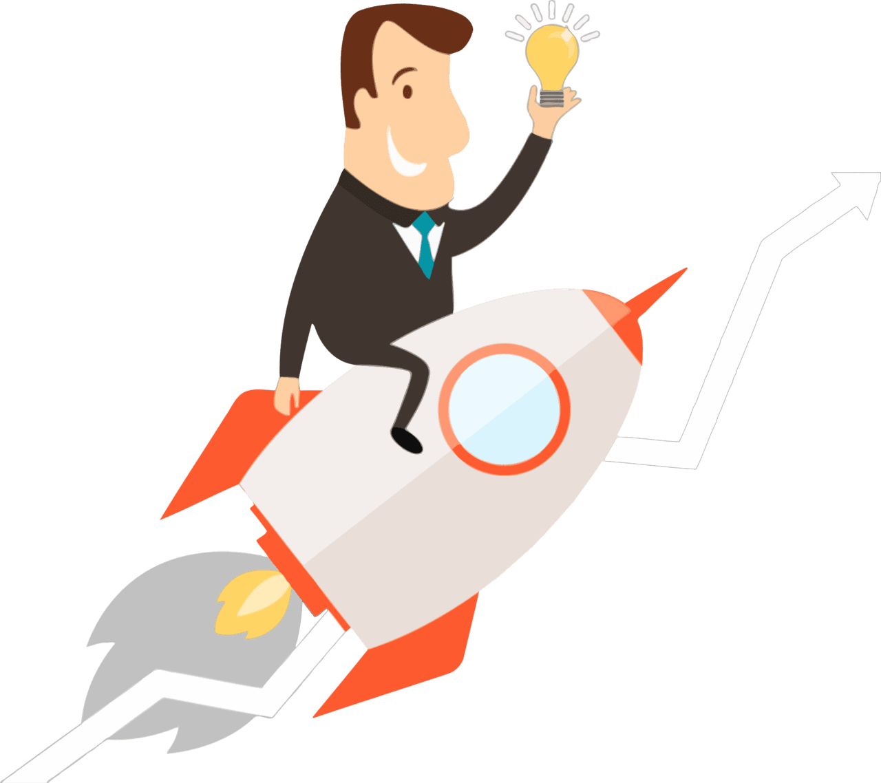 Man rocket clipart background