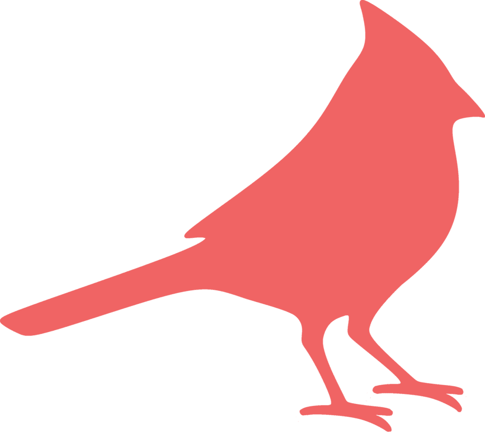 Silhouette northern cardinal clipart logo