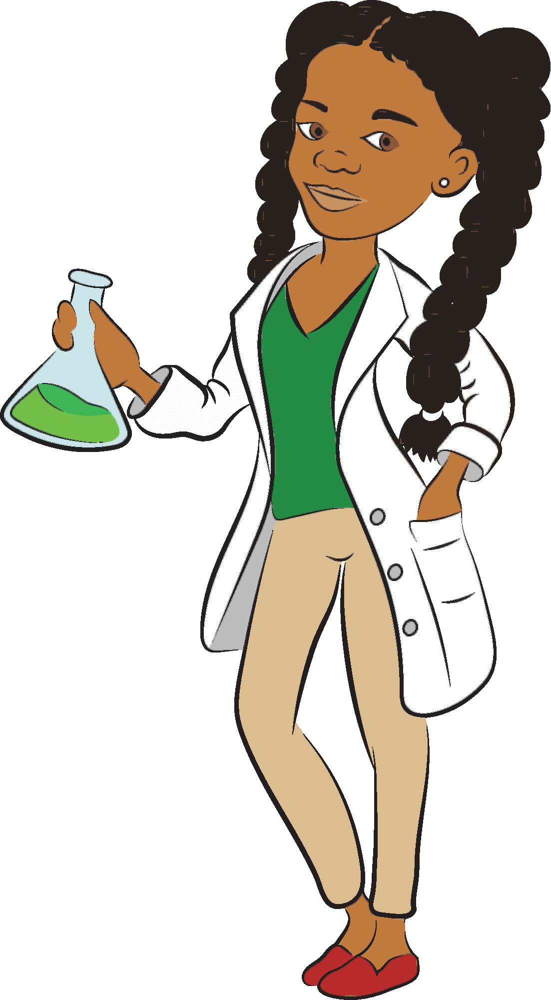 Young female scientist vector clipart images