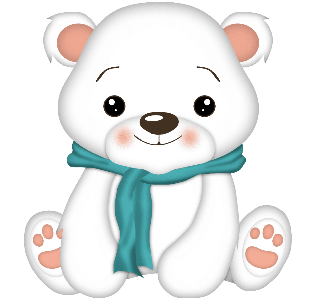 Polar bear pin page clipart transparent