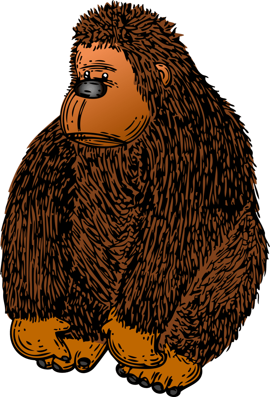 Gorilla with colour clipart transparent