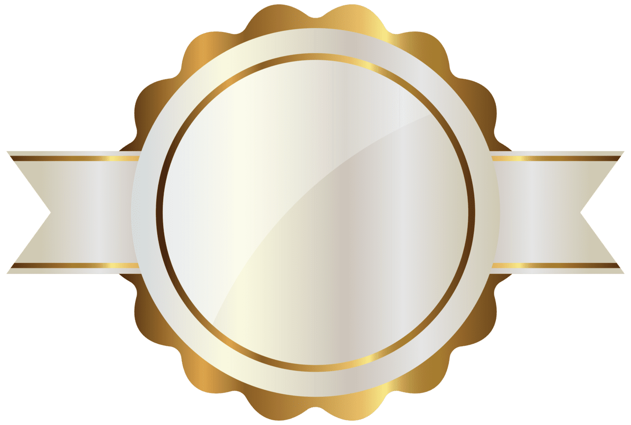 Ribbon white label with gold clipart image