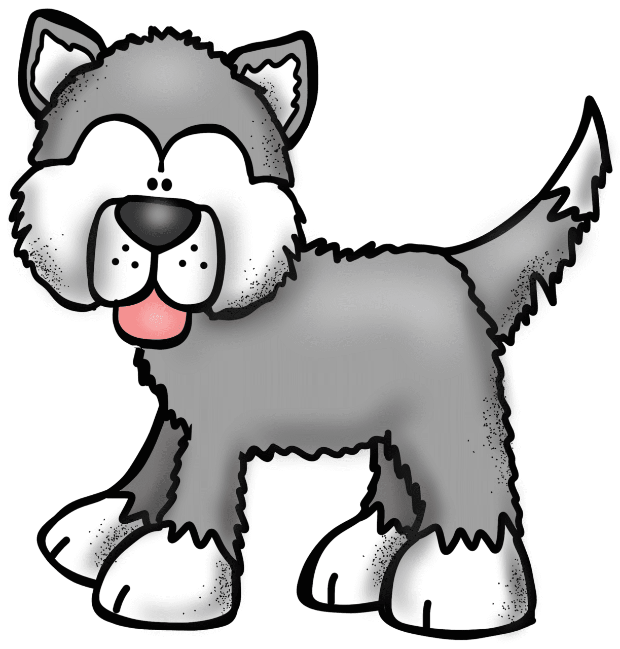 Dog black and white pin page clipart photo 2