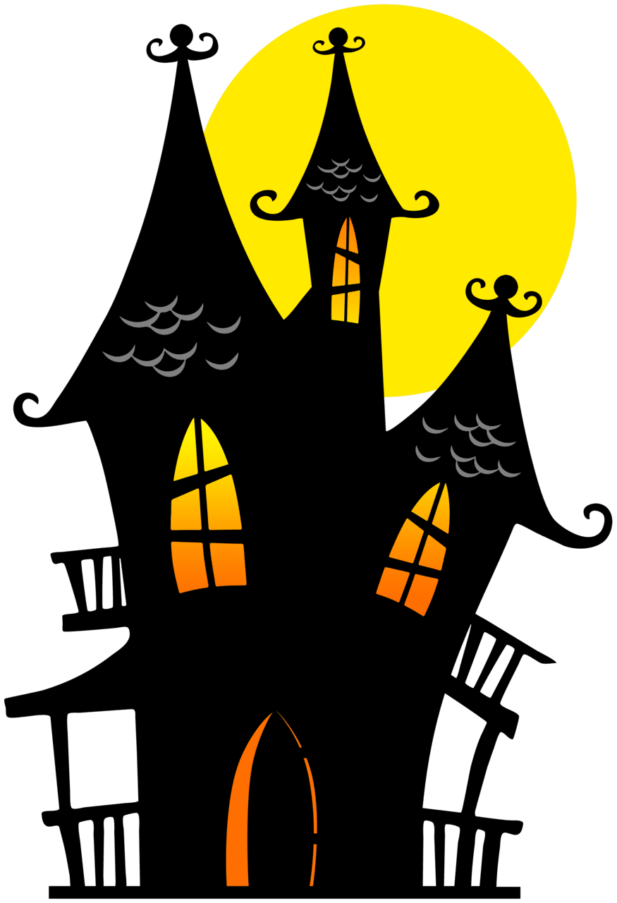 House in halloween dark clipart image