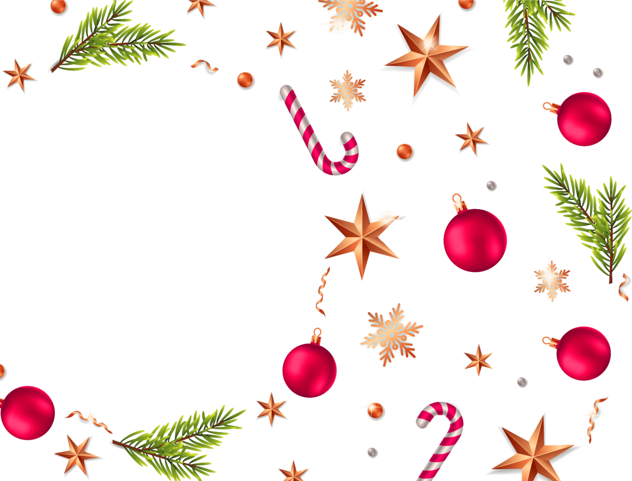 Christmas balls ornament stick star decoration vector clipart