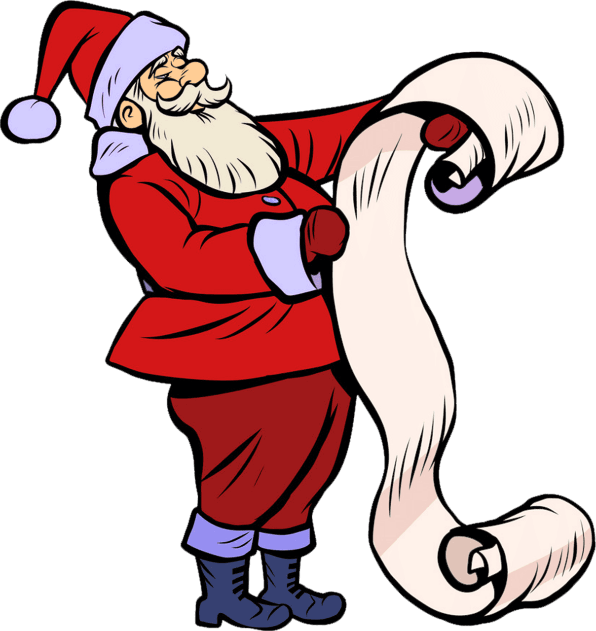 Father christmas hat santa claus read list new year vector image clipart