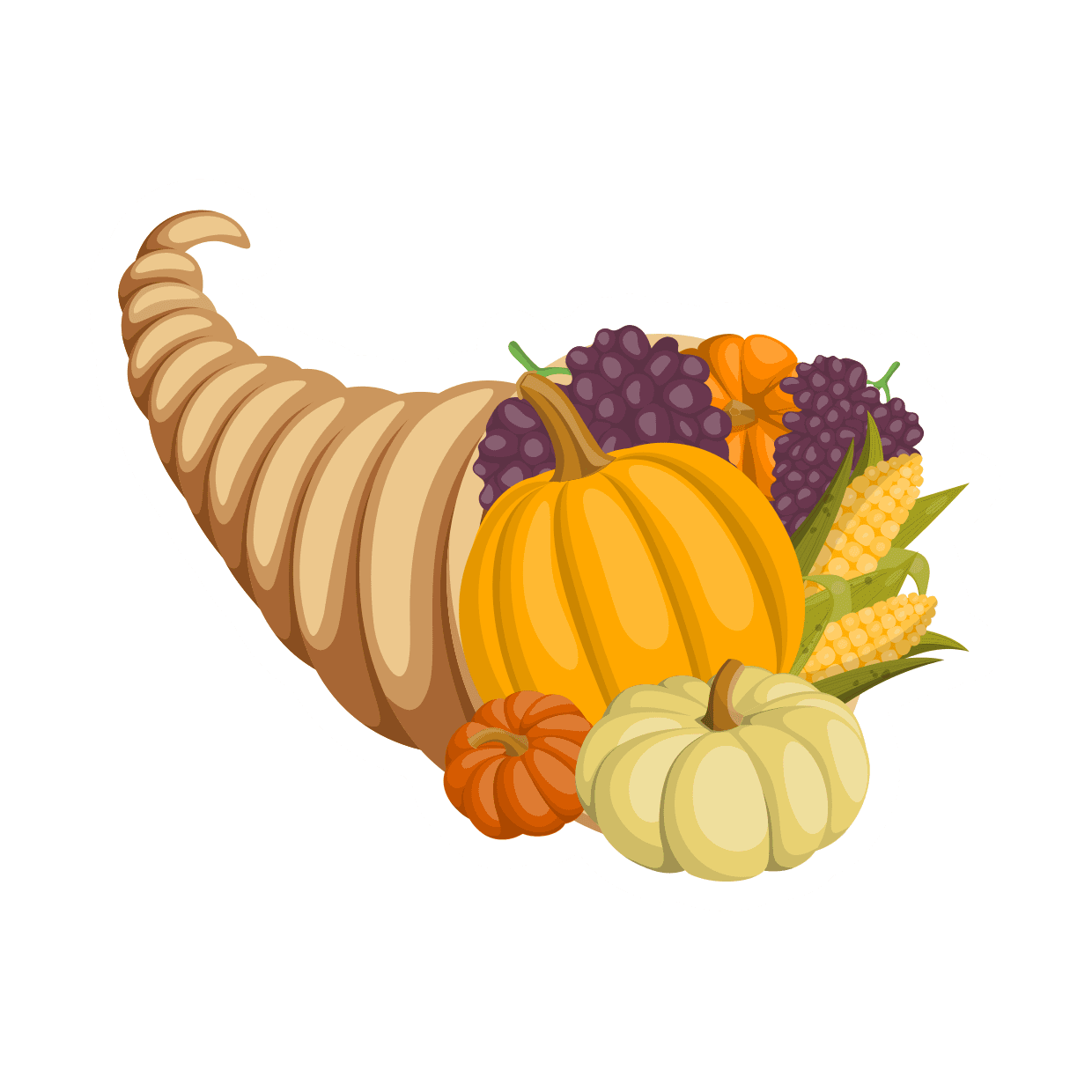 Thanksgiving horn of plenty cornucopia template square signs clipart background