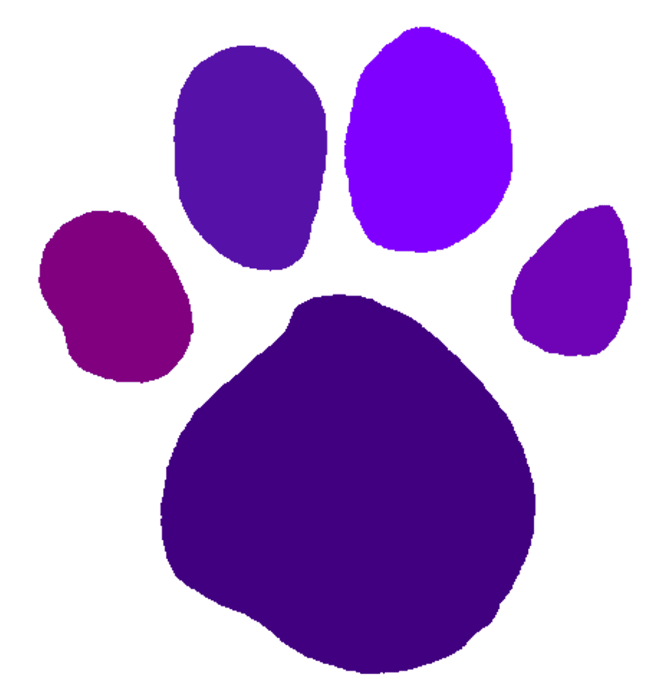 Paw print pin page clipart image 2