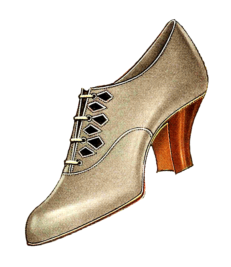 Vintage women shoe fashion pumps with blogger background clipart