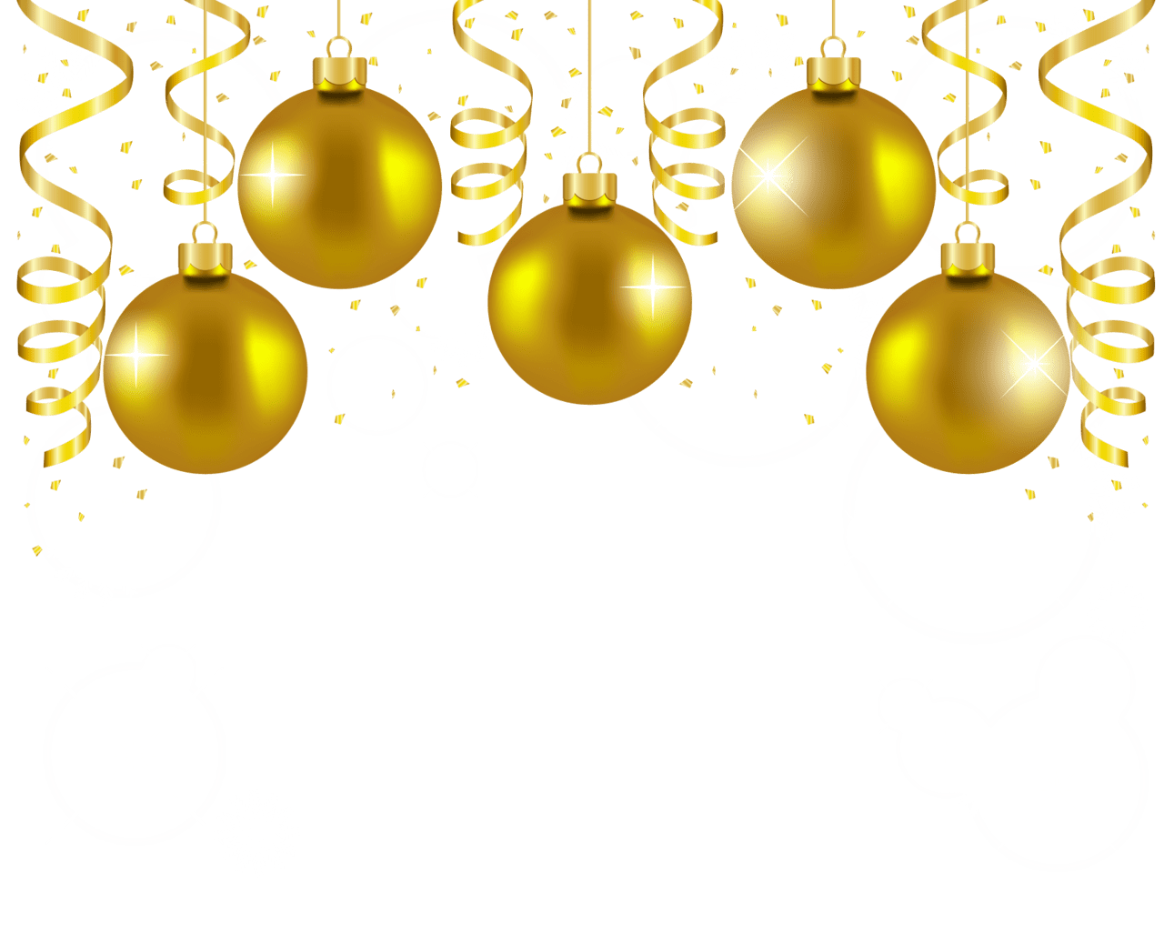 Gold christmas balls decor picture clipart