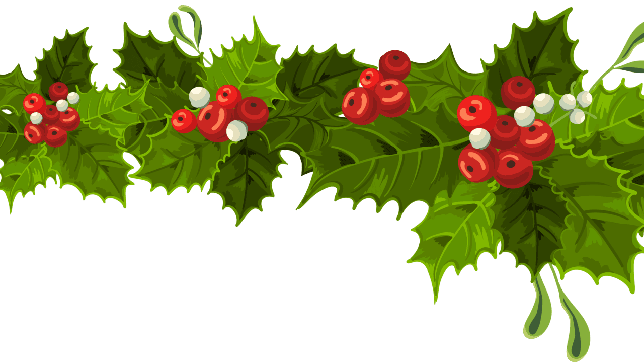 Christmas long mistletoe decoration clipart image